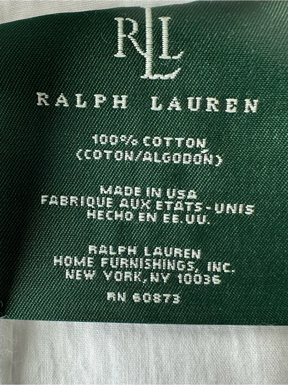 Ralph Lauren Home White Euro Pillow Sham 24.5